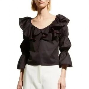 Black and red ruffle nwt harsh man jura blouse